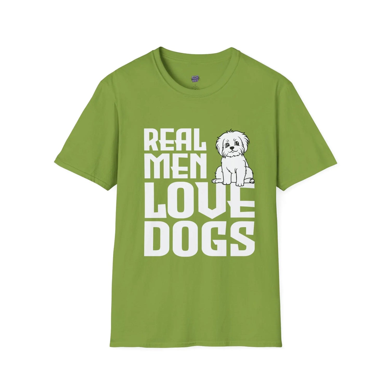 Real Men Love Dogs T-Shirt Funny Dog Lover Gift, Cute Puppy Graphic Shirt - Bold Printed Tees