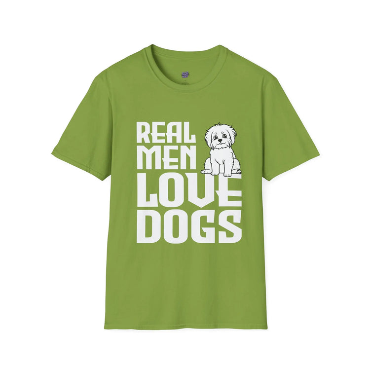 Real Men Love Dogs T-Shirt Funny Dog Lover Gift, Cute Puppy Graphic Shirt - Bold Printed Tees