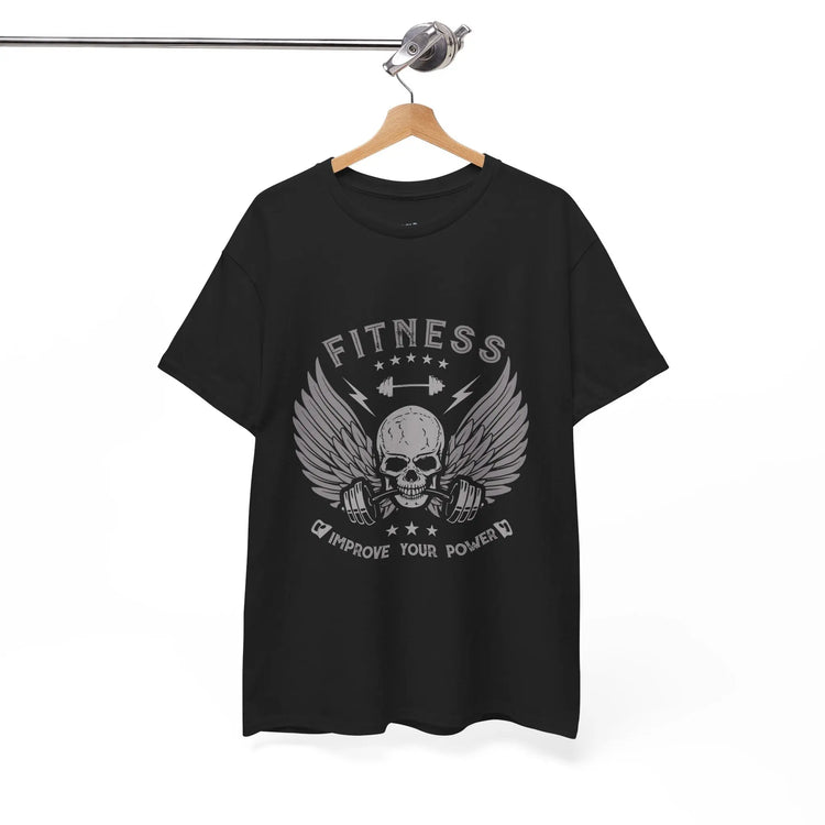 Fitness Improve Your Power Skull Wing T Shirt Gym Workout Tee - Bold Printed Tees