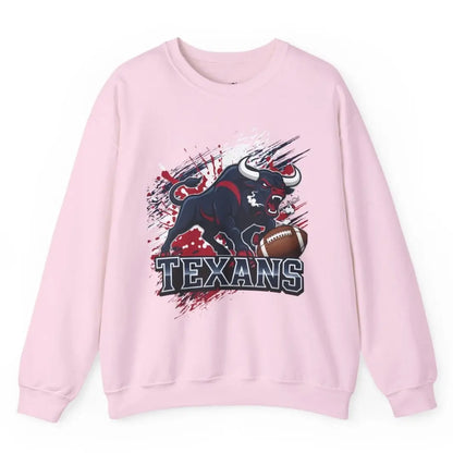 Texans Bull Houston Football Sweatshirt - Bold Printed Tees