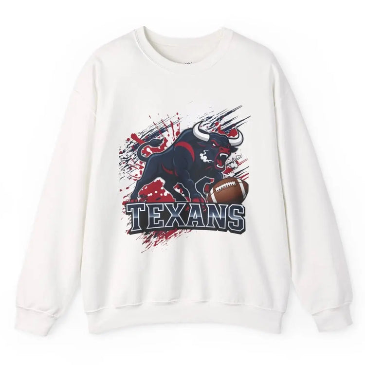 Texans Bull Houston Football Sweatshirt - Bold Printed Tees