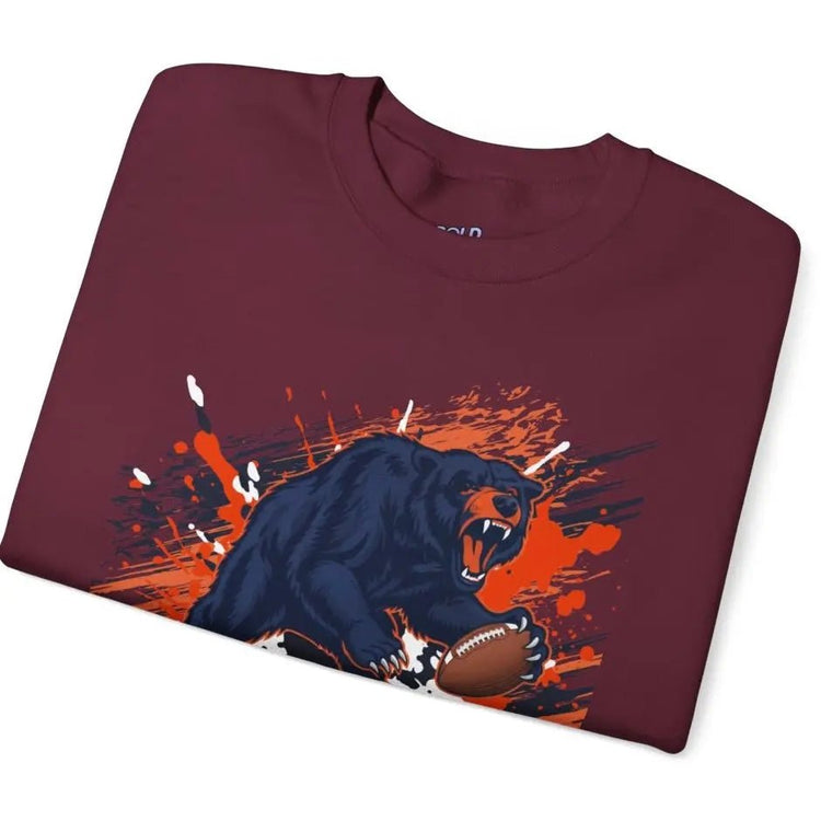 Bears Graphic Football Chicago Crewneck Sports Sweatshirt - Bold Printed Tees