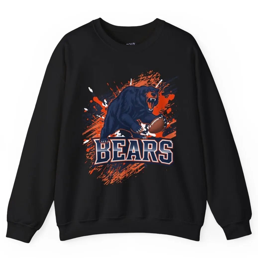 Bears Graphic Football Chicago Crewneck Sports Sweatshirt - Bold Printed Tees