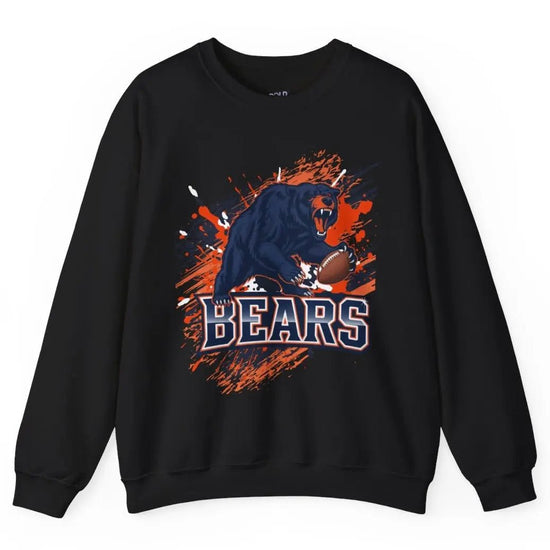 Bears Graphic Football Chicago Crewneck Sports Sweatshirt - Bold Printed Tees