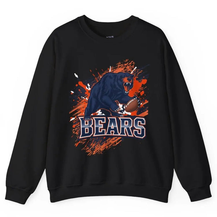 Bears Graphic Football Chicago Crewneck Sports Sweatshirt - Bold Printed Tees