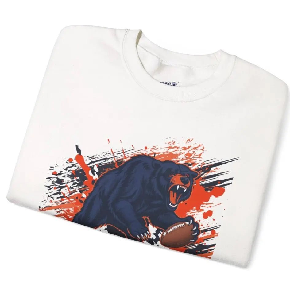 Bears Graphic Football Chicago Crewneck Sports Sweatshirt - Bold Printed Tees