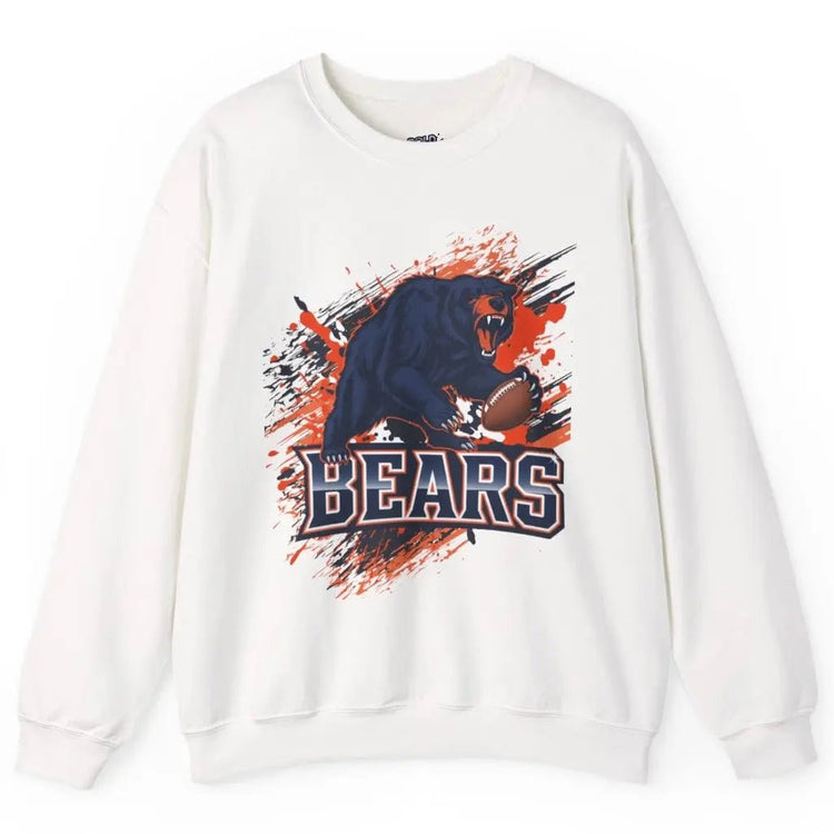 Bears Graphic Football Chicago Crewneck Sports Sweatshirt - Bold Printed Tees