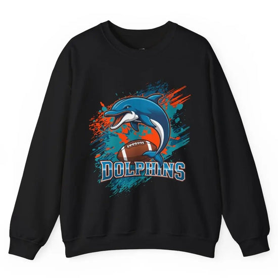 Bold Dolphin Miami Football Crewneck Sweatshirt - Bold Printed Tees