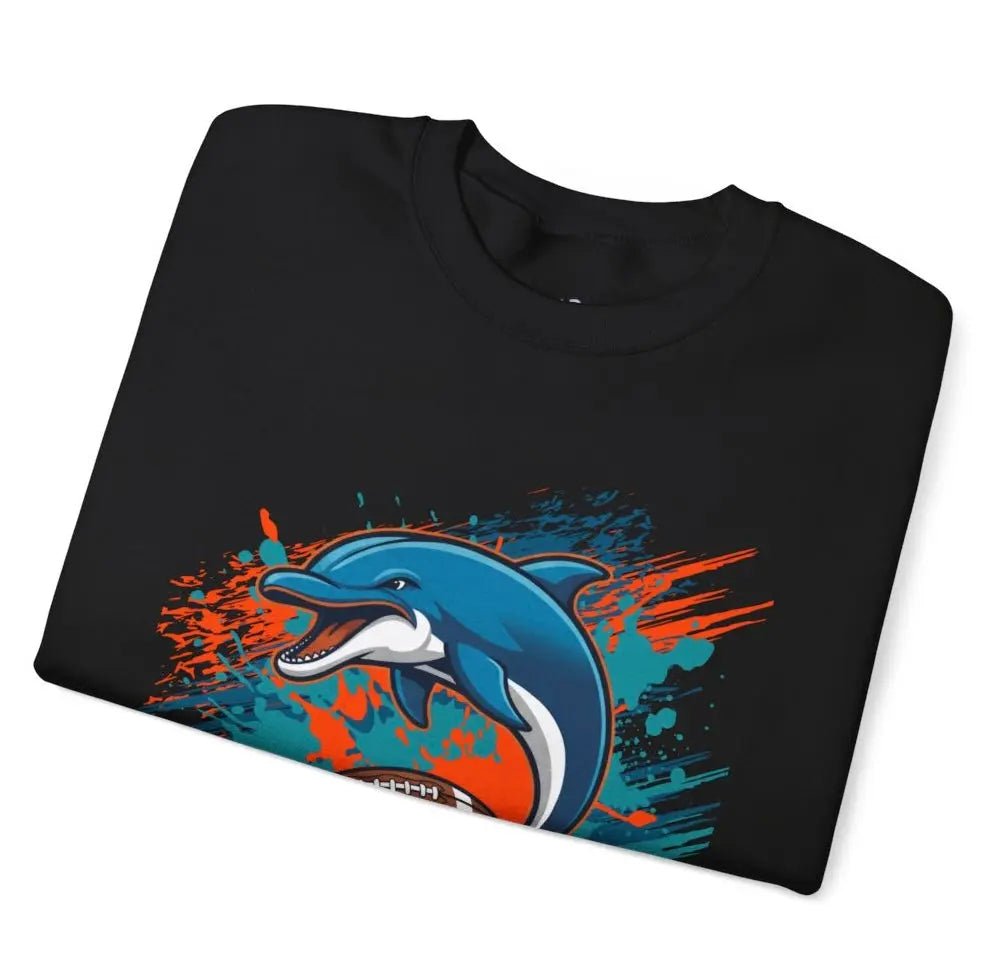 Bold Dolphin Miami Football Crewneck Sweatshirt - Bold Printed Tees