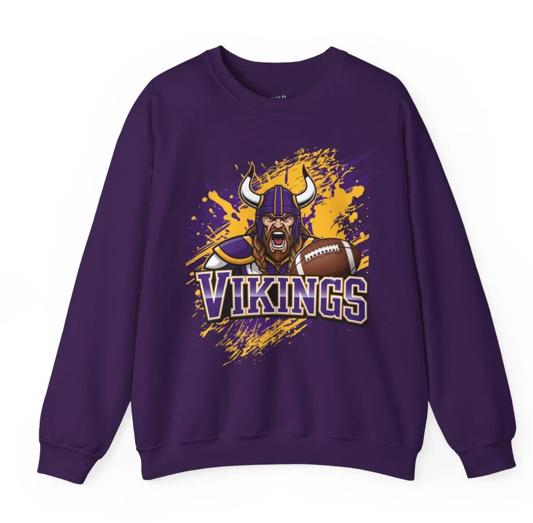 Vikings Football Viking Design Minnesota Football Sweatshirt - Bold Printed Tees