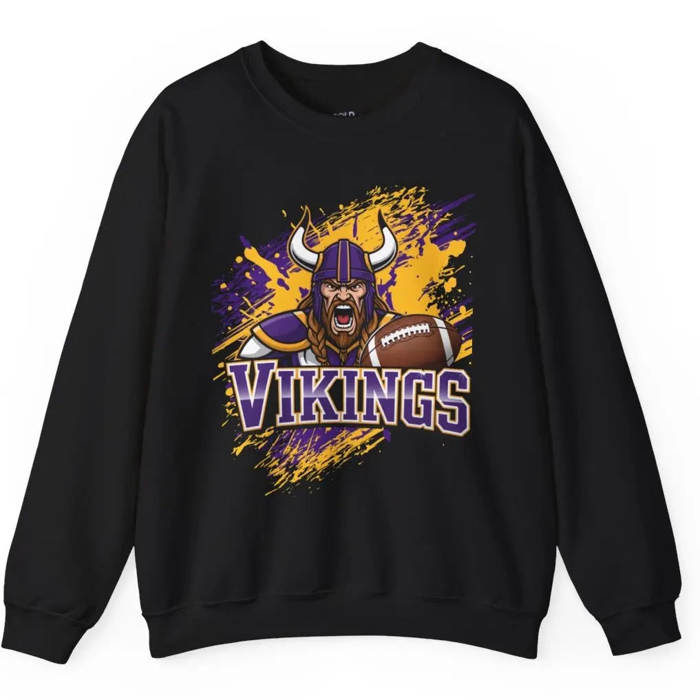 Vikings Football Viking Design Minnesota Football Sweatshirt - Bold Printed Tees