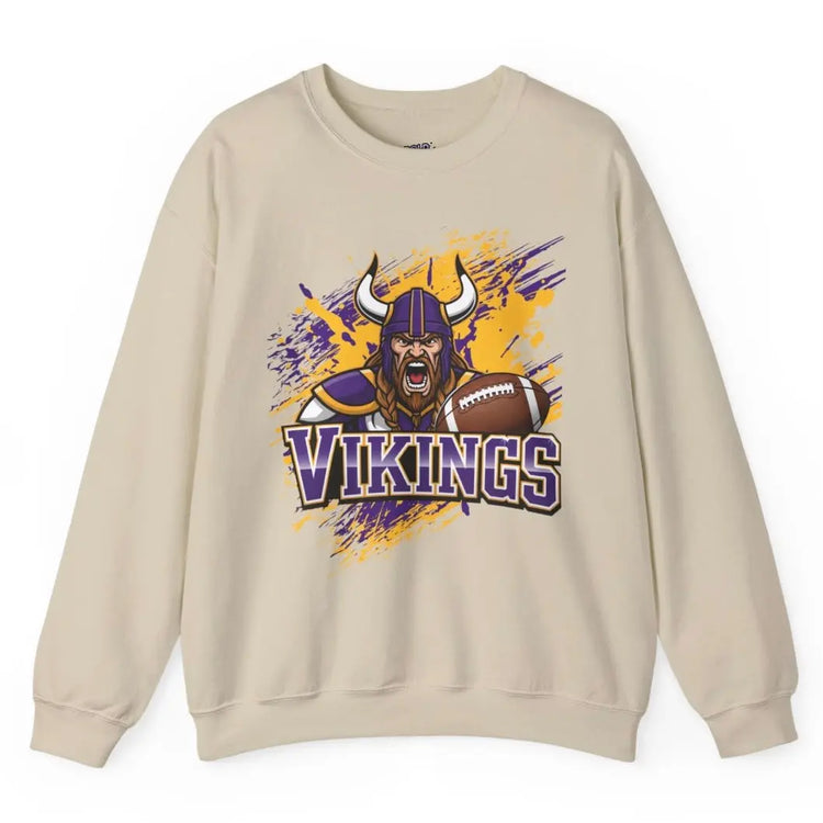 Vikings Football Viking Design Minnesota Football Sweatshirt - Bold Printed Tees