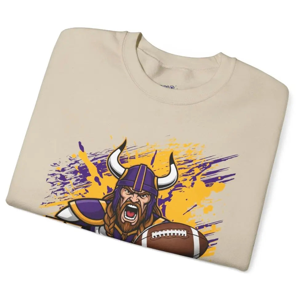 Vikings Football Viking Design Minnesota Football Sweatshirt - Bold Printed Tees