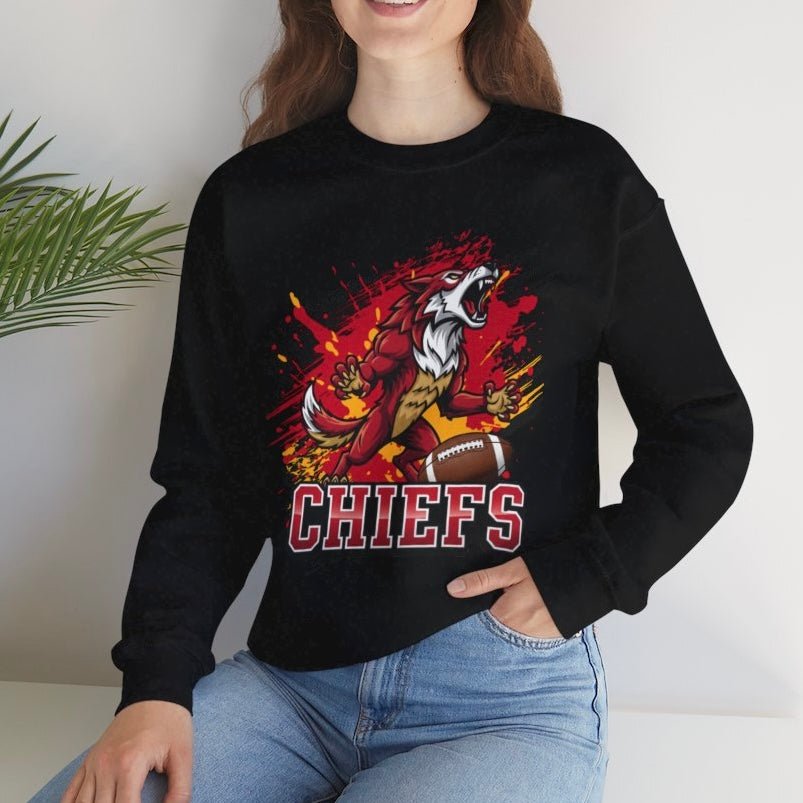 Chiefs Football Kanas City Graphic Crewneck Sweatshirt - Bold Printed Tees