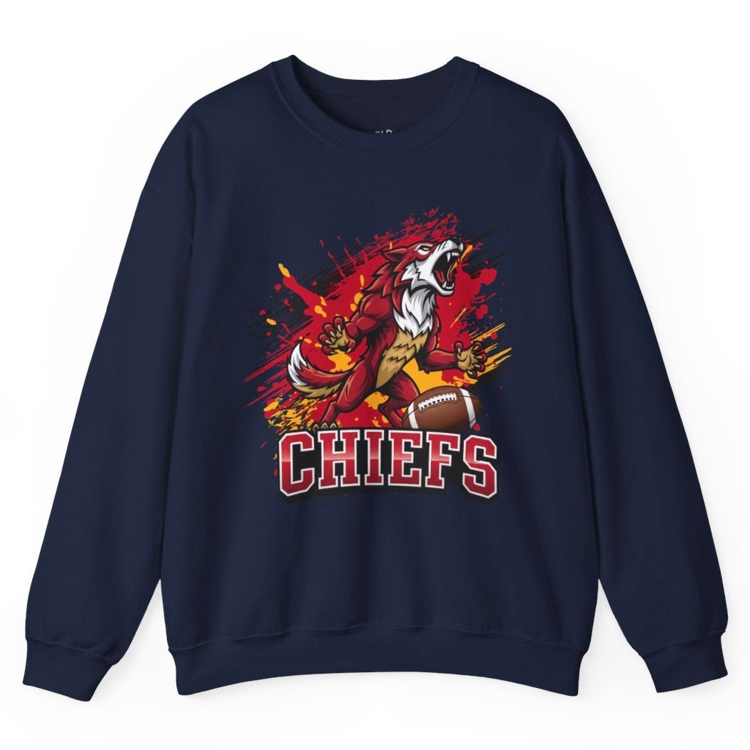 Chiefs Football Kanas City Graphic Crewneck Sweatshirt - Bold Printed Tees
