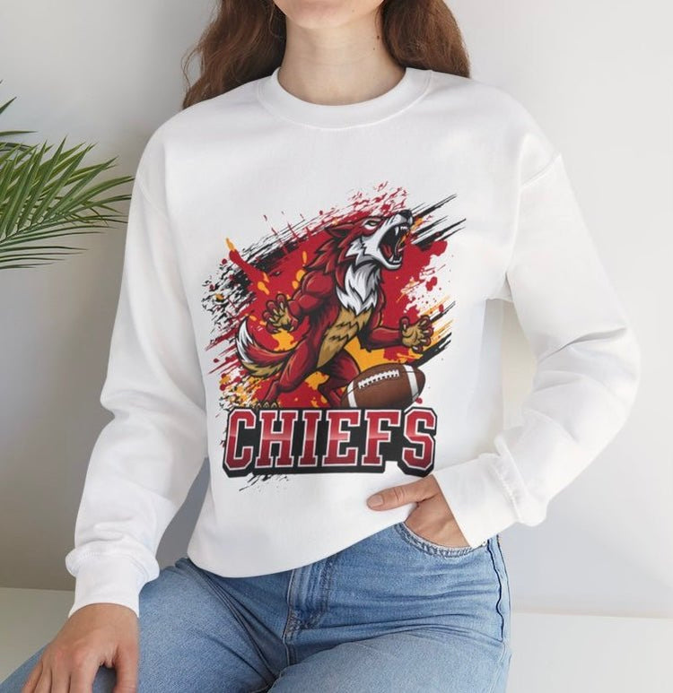 Chiefs Football Kanas City Graphic Crewneck Sweatshirt - Bold Printed Tees