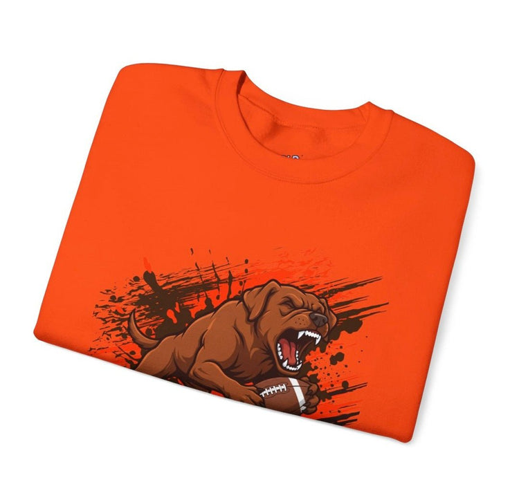 Browns Football Fierce Dog Cleveland Crewneck Sweatshirt - Bold Printed Tees