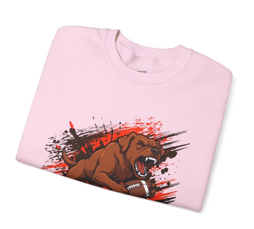 Browns Football Fierce Dog Cleveland Crewneck Sweatshirt - Bold Printed Tees