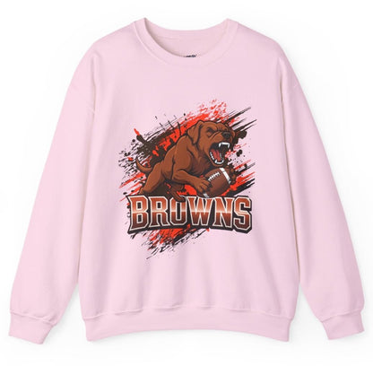 Browns Football Fierce Dog Cleveland Crewneck Sweatshirt - Bold Printed Tees