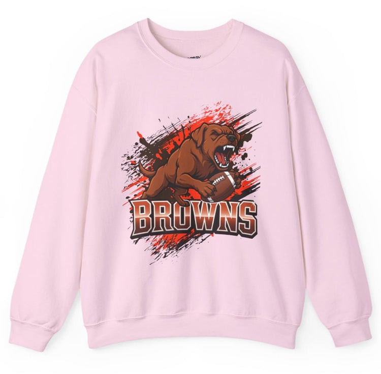 Browns Football Fierce Dog Cleveland Crewneck Sweatshirt - Bold Printed Tees