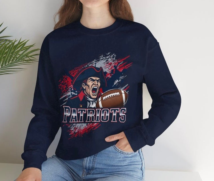 Patriots Football Game Day New England Sports Crewneck Sweatshirt - Bold Printed Tees