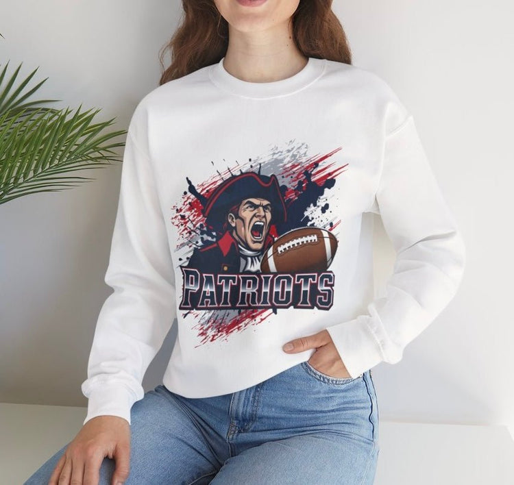 Patriots Football Game Day New England Sports Crewneck Sweatshirt - Bold Printed Tees