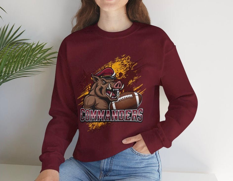 Commanders Football Sport Washington Graphic Crewneck Sweatshirt - Bold Printed Tees