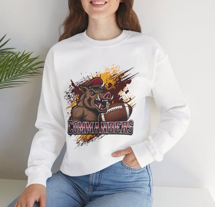Commanders Football Sport Washington Graphic Crewneck Sweatshirt - Bold Printed Tees