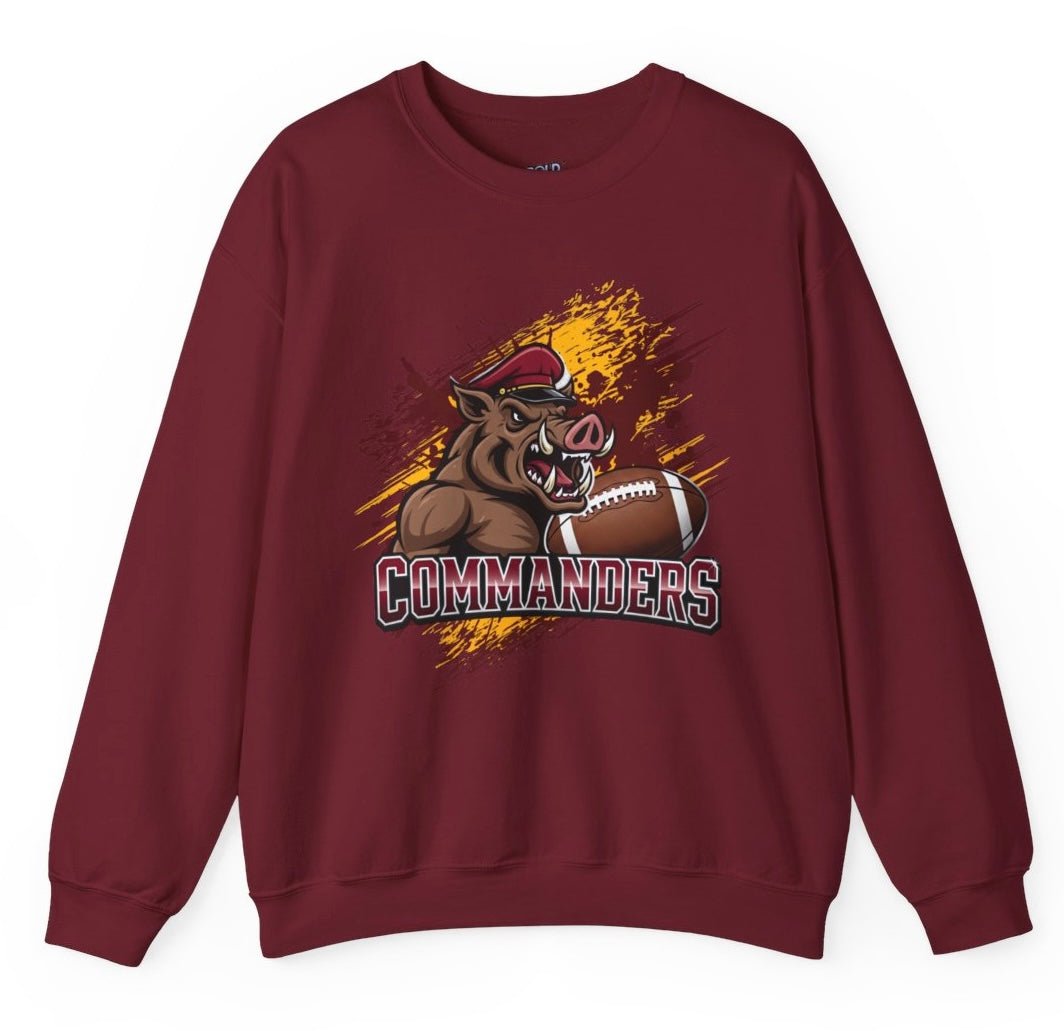 Commanders Football Sport Washington Graphic Crewneck Sweatshirt - Bold Printed Tees