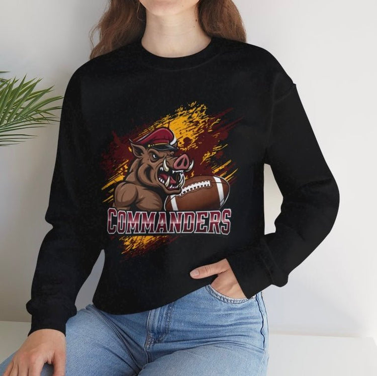Commanders Football Sport Washington Graphic Crewneck Sweatshirt - Bold Printed Tees