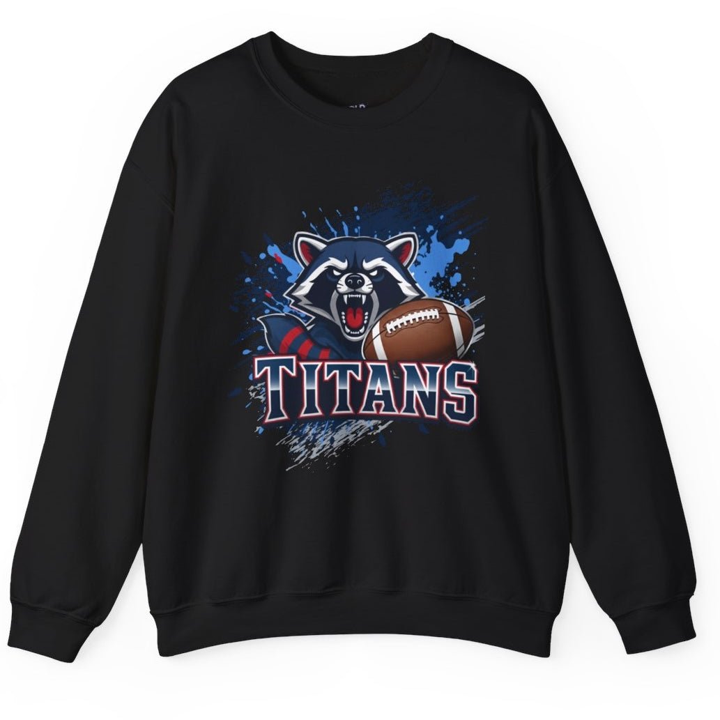 Titans Football Raccoon Tennessee Crewneck Sweatshirt - Bold Printed Tees