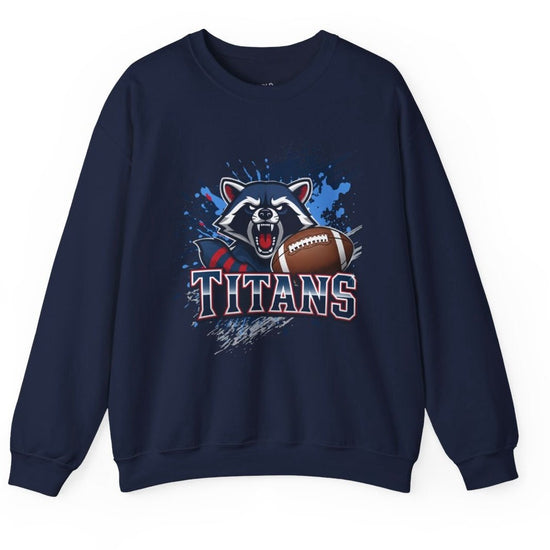 Titans Football Raccoon Tennessee Crewneck Sweatshirt - Bold Printed Tees