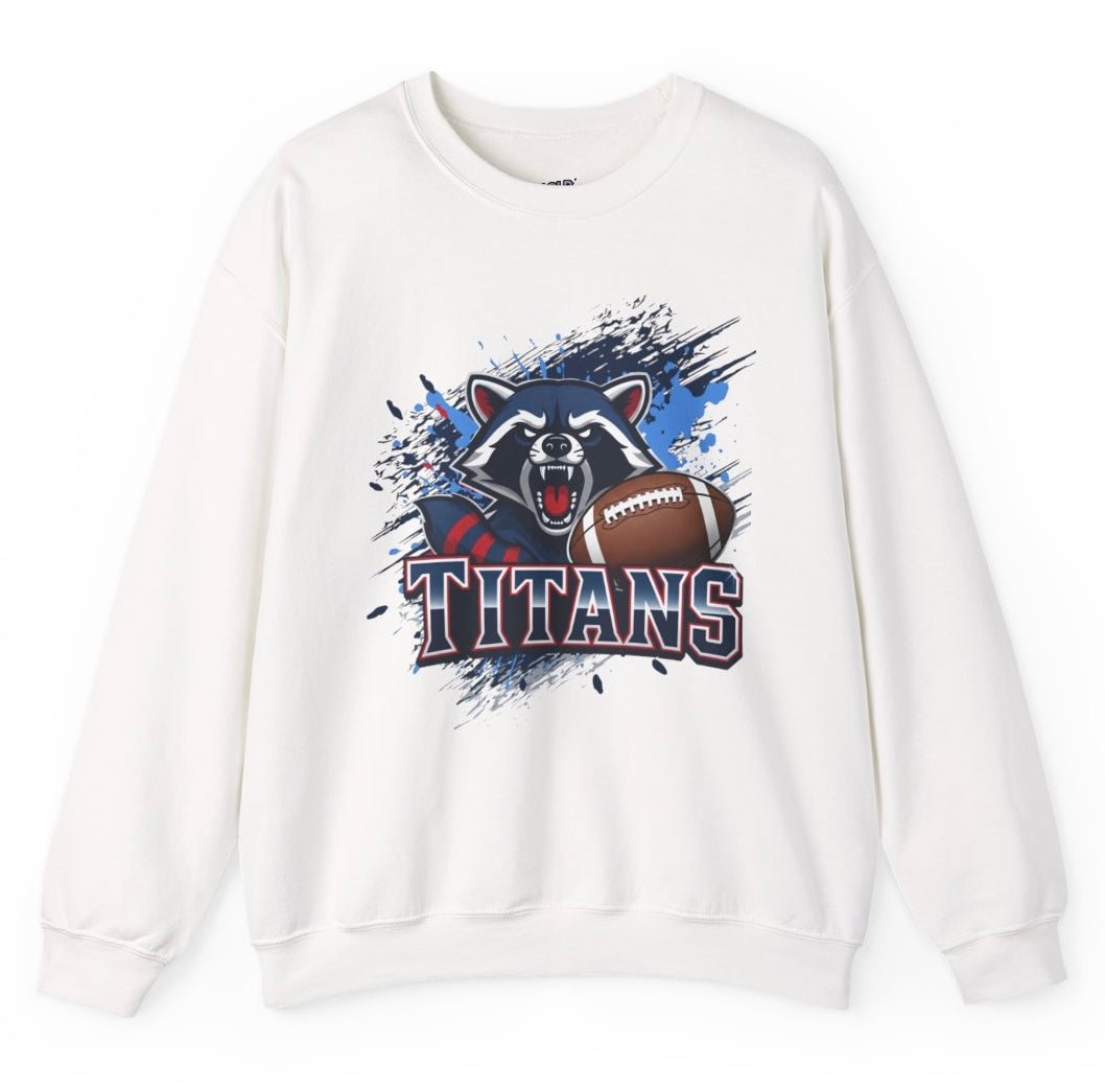 Titans Football Raccoon Tennessee Crewneck Sweatshirt - Bold Printed Tees