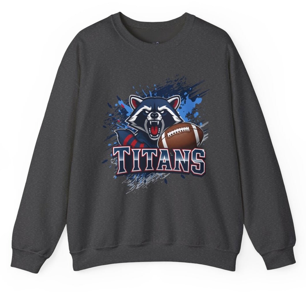 Titans Football Raccoon Tennessee Crewneck Sweatshirt - Bold Printed Tees