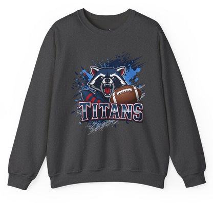 Titans Football Raccoon Tennessee Crewneck Sweatshirt - Bold Printed Tees
