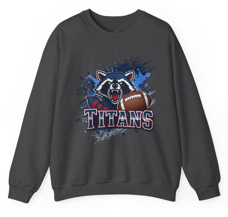 Titans Football Raccoon Tennessee Crewneck Sweatshirt - Bold Printed Tees