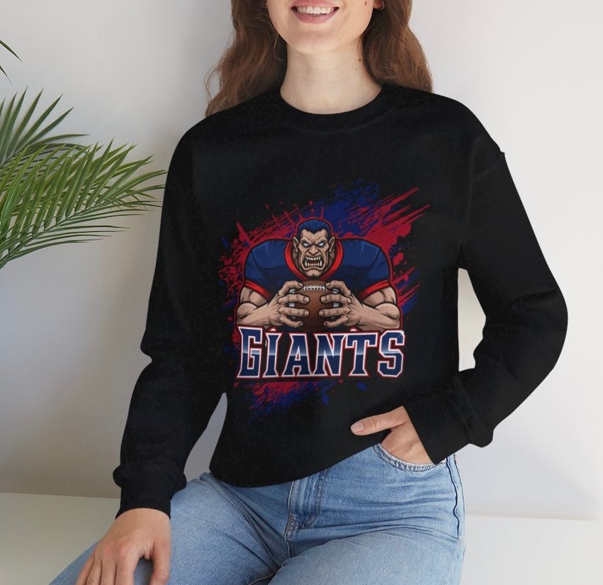 Giants Football Fierce Graphic New York Crewneck Sweatshirt - Bold Printed Tees