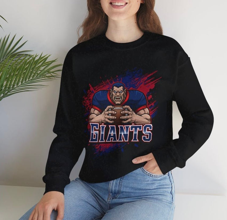 Giants Football Fierce Graphic New York Crewneck Sweatshirt - Bold Printed Tees