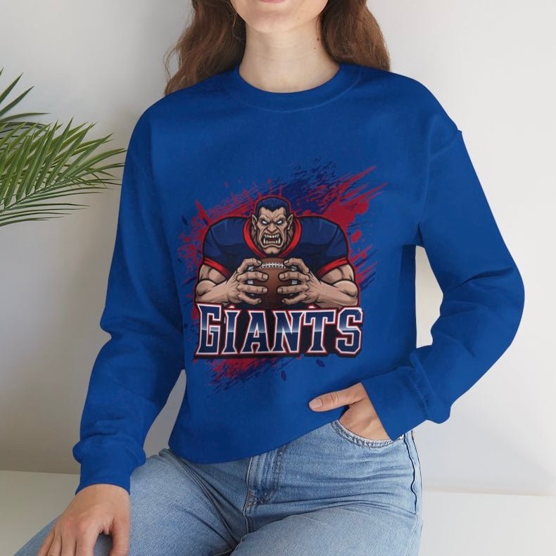 Giants Football Fierce Graphic New York Crewneck Sweatshirt - Bold Printed Tees