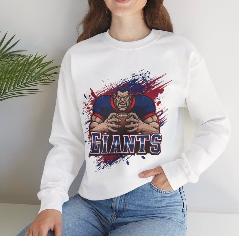 Giants Football Fierce Graphic New York Crewneck Sweatshirt - Bold Printed Tees