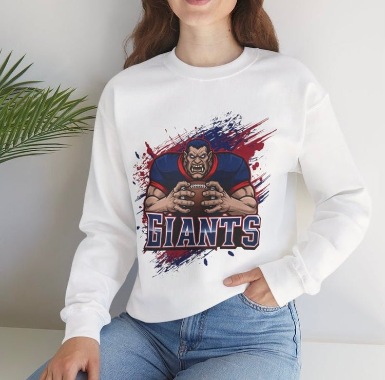 Giants Football Fierce Graphic New York Crewneck Sweatshirt - Bold Printed Tees