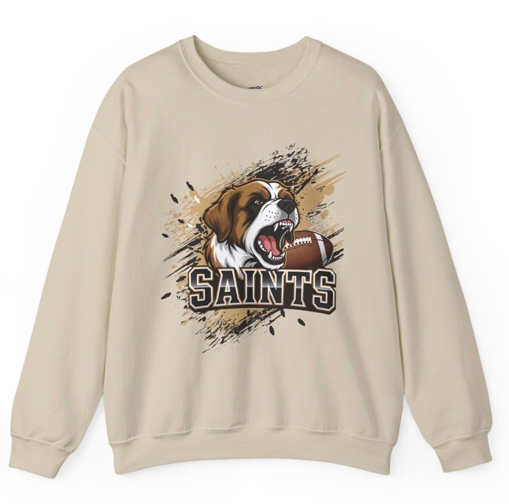 Saints Football Fierce Dog New Orleans Crewneck Sweatshirt - Bold Printed Tees