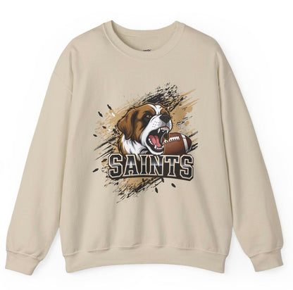 Saints Football Fierce Dog New Orleans Crewneck Sweatshirt - Bold Printed Tees