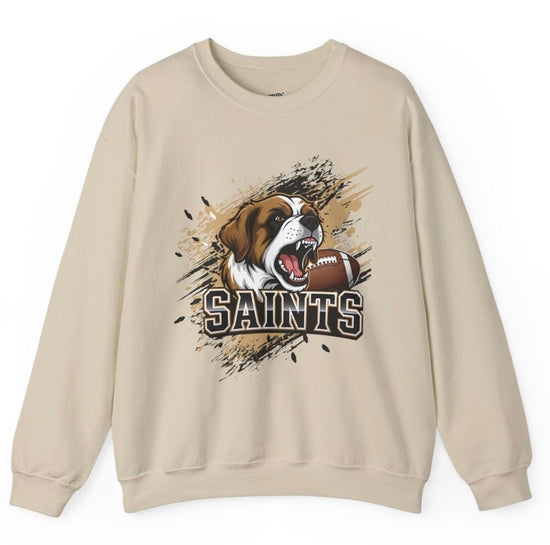 Saints Football Fierce Dog New Orleans Crewneck Sweatshirt - Bold Printed Tees