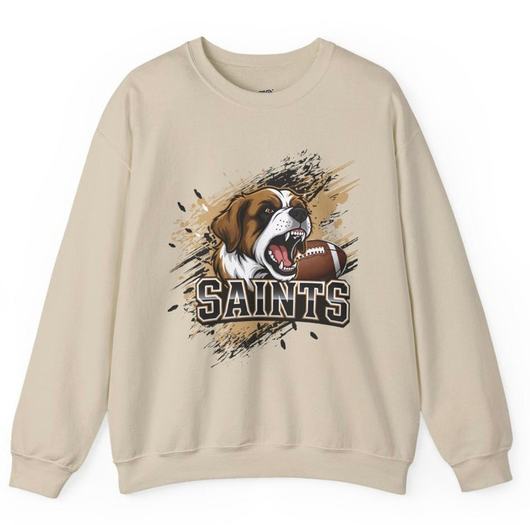 Saints Football Fierce Dog New Orleans Crewneck Sweatshirt - Bold Printed Tees