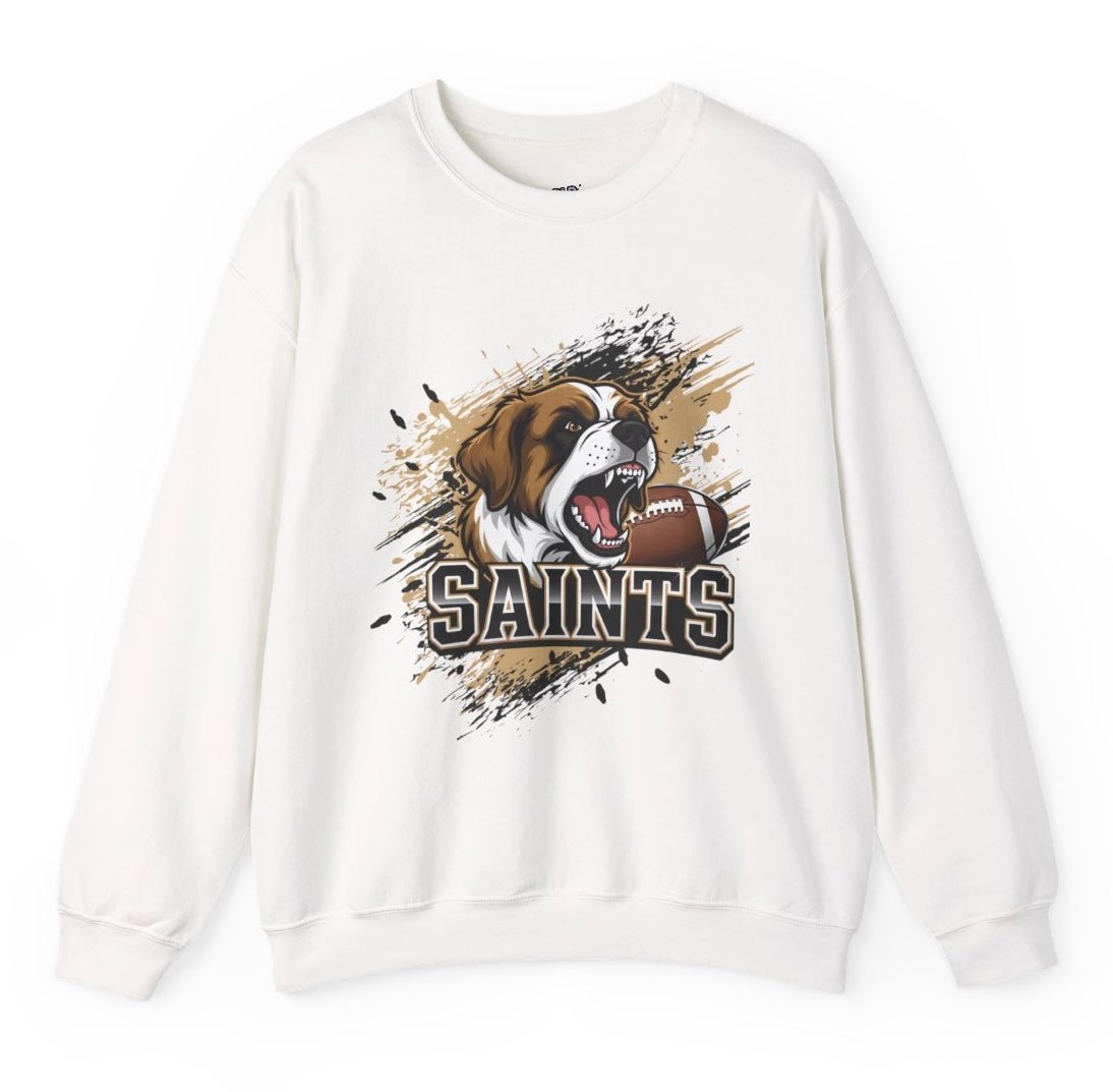 Saints Football Fierce Dog New Orleans Crewneck Sweatshirt - Bold Printed Tees