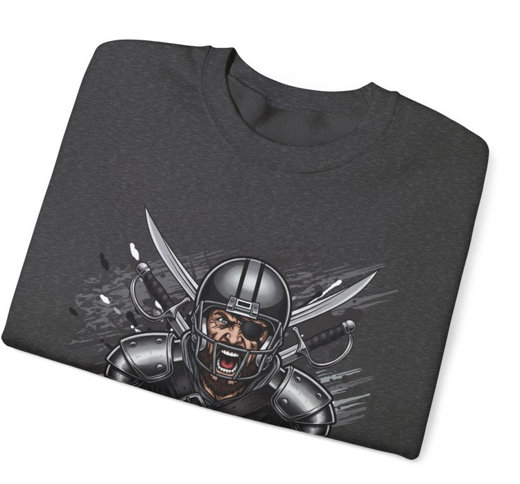 Raiders Football Warrior Las Vegas Crewneck Sweatshirt - Bold Printed Tees