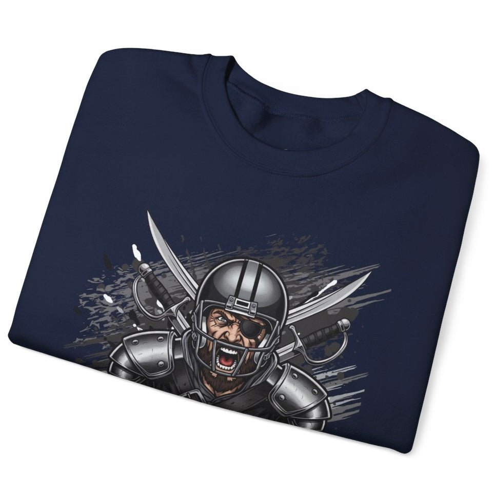 Raiders Football Warrior Las Vegas Crewneck Sweatshirt - Bold Printed Tees