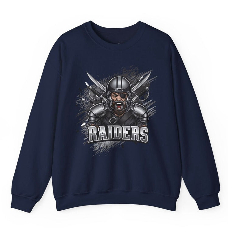 Raiders Football Warrior Las Vegas Crewneck Sweatshirt - Bold Printed Tees