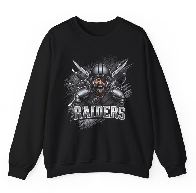 Raiders Football Warrior Las Vegas Crewneck Sweatshirt - Bold Printed Tees